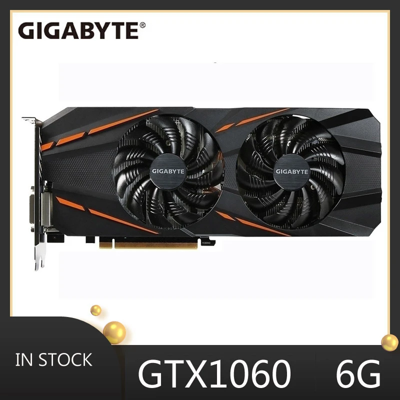 Graphics Card Gigabyte Gtx 1060 6gb Gpu Nvidia Gtx1060 G1 6g Video Cards Pubg Computer Game Desktop Map 960 580 570 Dvi Pci E Graphics Cards Aliexpress