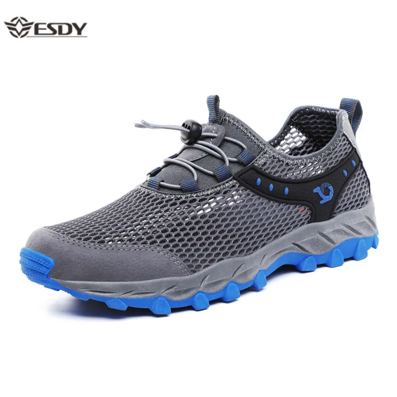Zapatos de malla transpirables para hombre, par de zapatos casuales, zapatillas ligeras cómodas a la moda para caminar, talla grande, de verano