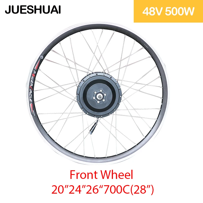 

48V 500W Front Motor Wheel ebike kit Electric bike conversion kit20"24"26"700C front motor wheel Brushless gear motor wheel