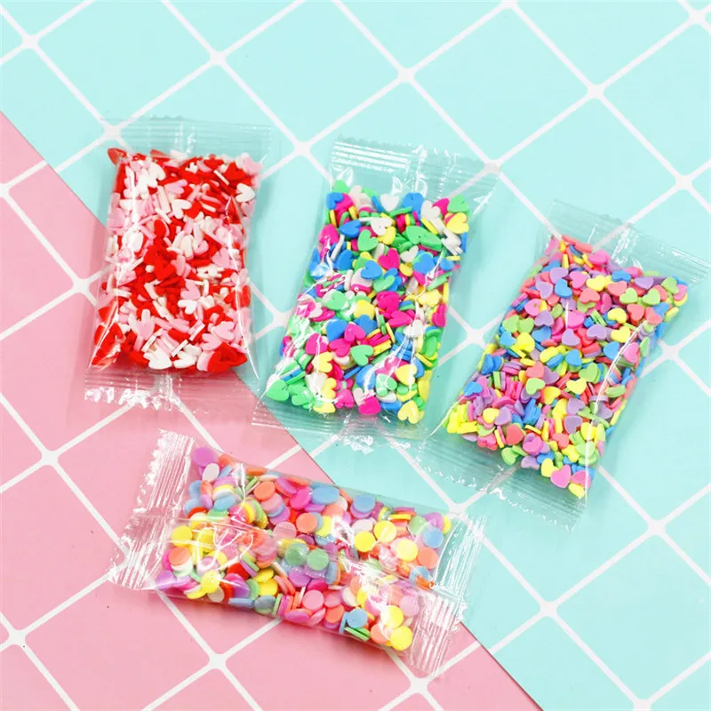 10g Fruit Fimo Bead Charms for Slime Accessories Fluffy DIY Decoration Addition Slime Clound Sand Toys Filler Glitter Clear Set