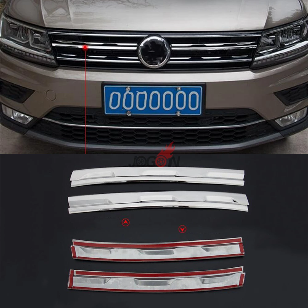 Автомобильная Передняя розетка полоски решетки для губ отделка Volkswagen Tiguan MK2 2017 2018