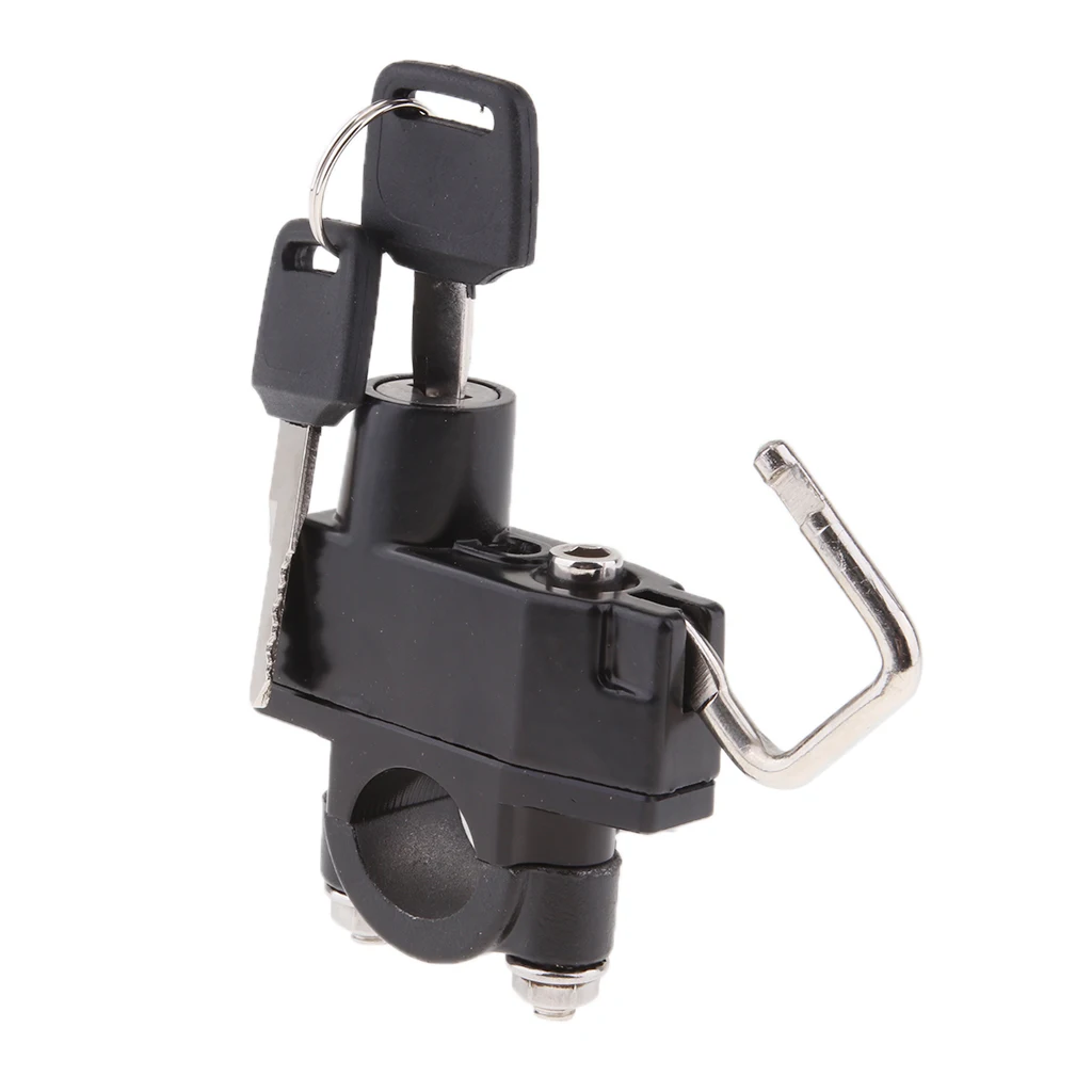 Black Universal Motorcycle Motorbike Helmet Lock & 2 Keys Set for 7/8