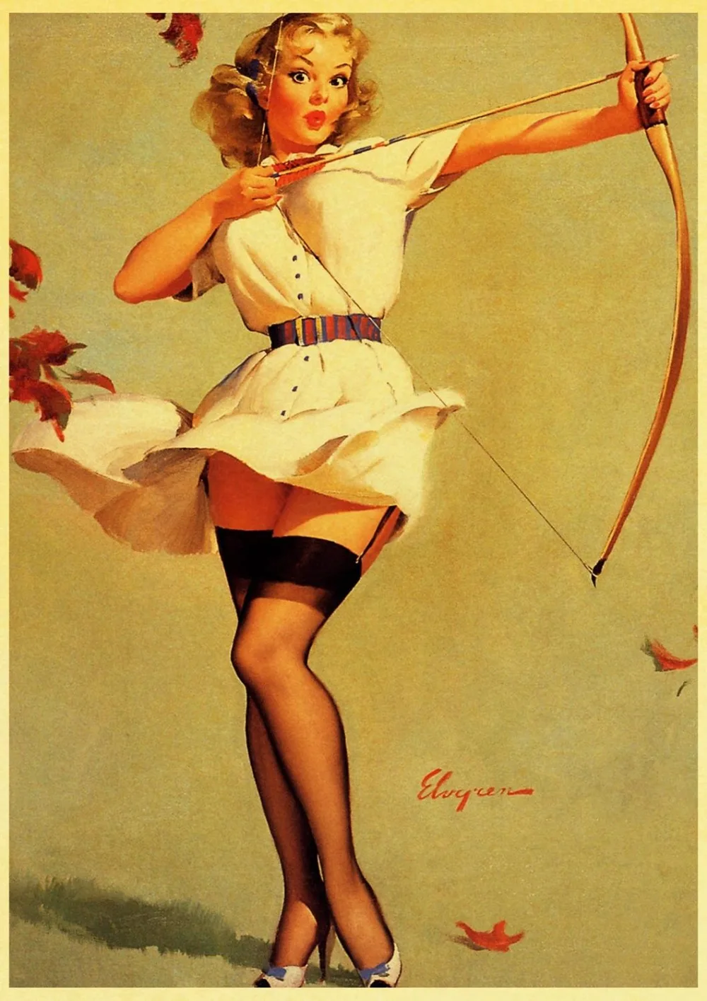 Vinatge-World-War-II-Sexy-Pin-up-Girl-Retro-Poster-Canvas-Paper-Printed-Sexy-Lady-Art(21)