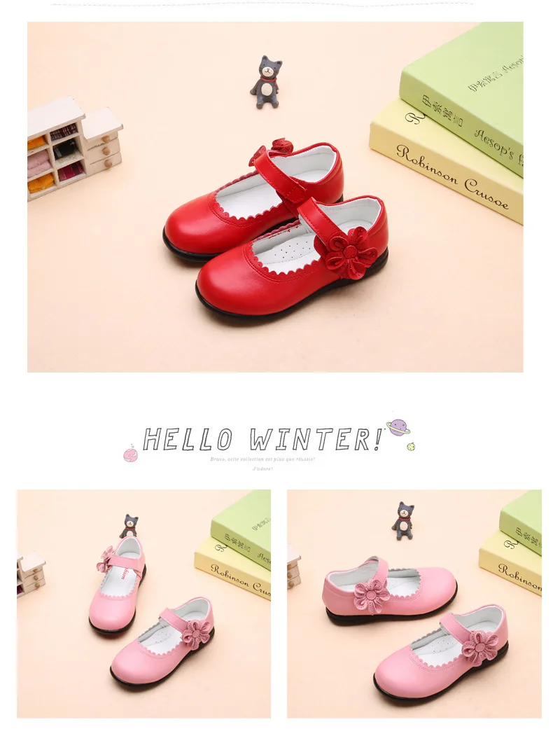 Red pink White Black Childrens Girls Leather Shoes Girls Princess Shoes kids school student Dress Shoes 4 5 6 7 8 9 10 11 12-15T