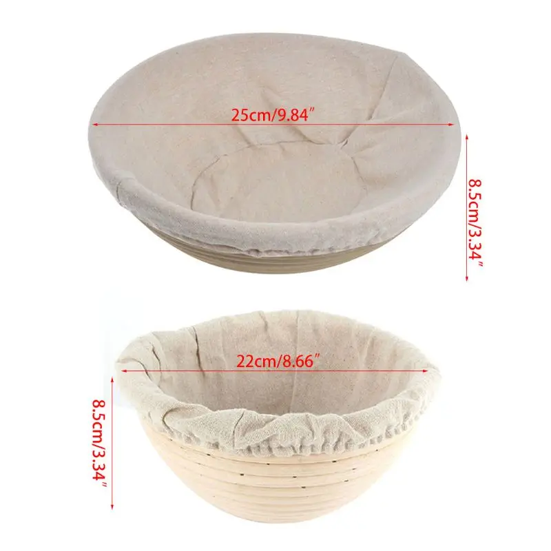 

6Pcs Bread Proofing Basket with Bread Lame Dough Scraper and Liner for Bakers