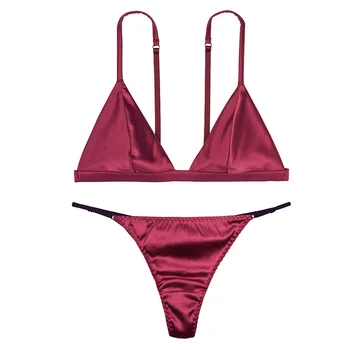 

2020 NEW Femme Bikini soft bra sets Womens Lace Satin Silk Bra+ panties Set Sexy Lace Sleepwear Fashion Ladies Clothes