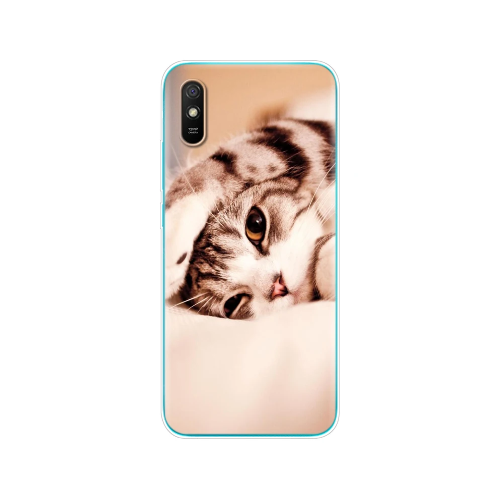 xiaomi leather case custom For redmi 9A Case soft TPU Silicon Back Cover For redmi 9A S 6.53 inch funds etui bumper coque Skin shockproof cute cat xiaomi leather case card Cases For Xiaomi