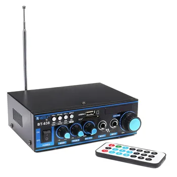 

Music Digital Stereo Power Amplifier Built-in Radio HIFI Audio FM Home Car Bluetooth USB With Remote Controller