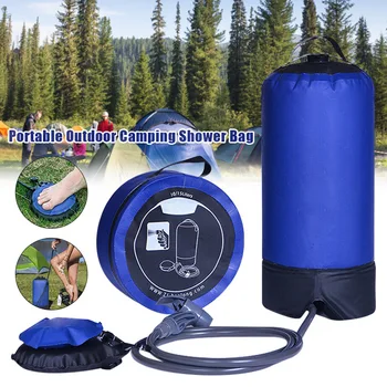 

New Portable Outdoor Camping Shower Bag with Pressure Foot Pump 11L small packing LMH66