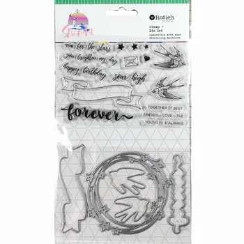 

CRZCrafter Clear Stamp and Metal Cutting Dies set Scrapbooking Cardmaking Journal Stamp and Cutting Dies