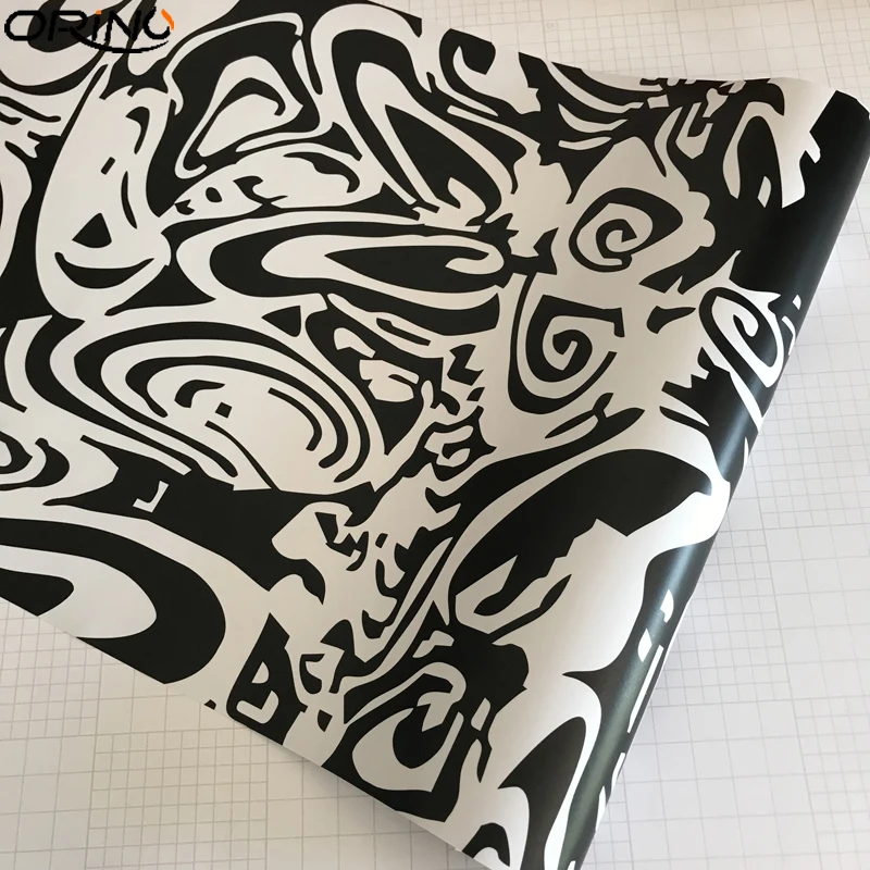 Black White Camouflage Vinyl Film Wrap-5