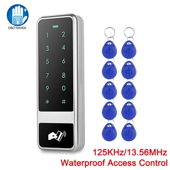 

Waterproof Metal RFID 125KHz or 13.56MHz Access Control Keypad with Touch Screen Panel for Security Access Control System +10Key