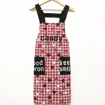 

Adult Apron Kitchen Oil-Proof Strap Apron Cotton Fruit Pattern Apron Home Cooking Coffee Shop Cleaning Apron