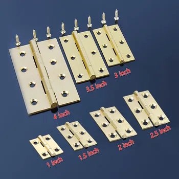 

4pcs/Brass butt hinge 1/2/3/4inch Wardrobe Cabinet Door Storagebox Toolbox mini connector Furniture small Hardware metal fitting