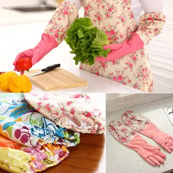 

1Pair Dish Washing Gloves Hand Warm Kitchen Laundry Clothes Cleaning Long Glove