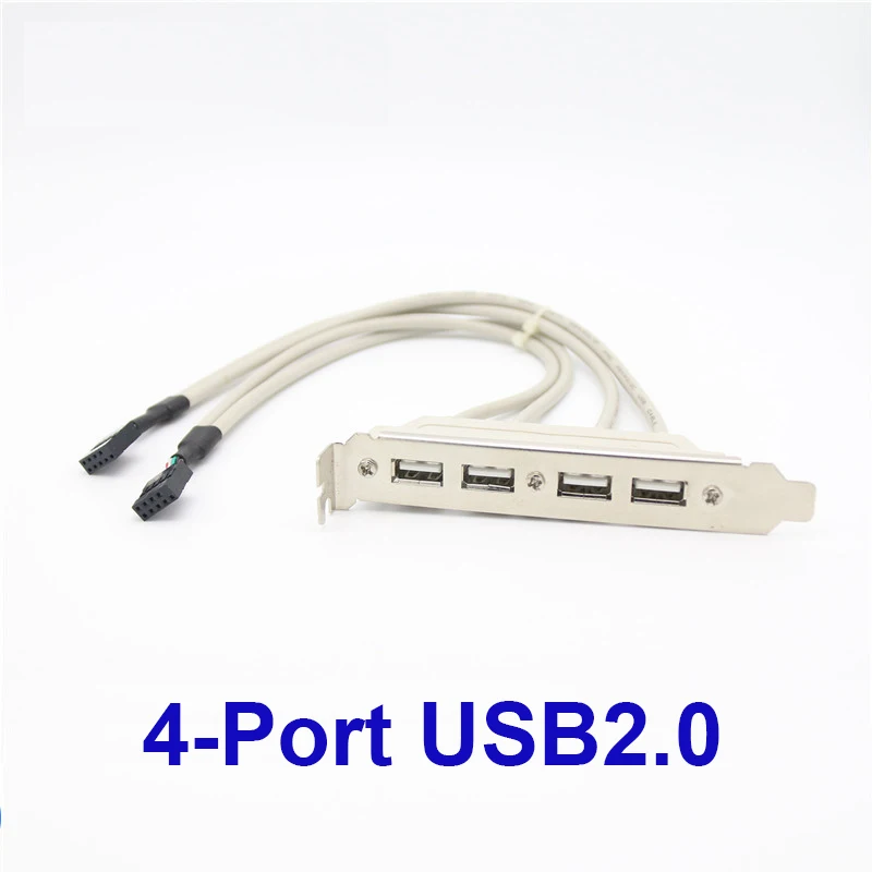 2Ports USB 2.0 Rear Panel Converter Bracket to Motherboard 9Pin Header
