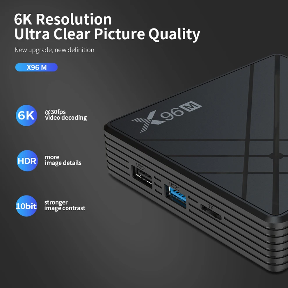 X96M Android 9.0 TV Box Allwinner H603 Set top Box 2/4GB 16GB 32GB 64GB 4K HD USB 3.0 Support Player Netflix Smart Tv Box