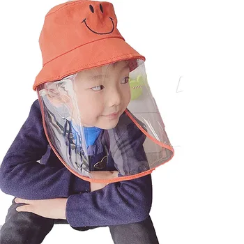 

Child Fisherman Hat Protective Anti-Saliva Splash Dustproof Non-Detachable Mask Solid Clear Cap For Outdoor Travel Holiday Hats