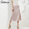 Tataria High Waisted Skirts for Women Silk Satin Skirt 2022 Women A-Line Elegant Skirts Women Women Midi Skirt New Korean Style ► Photo 2/6