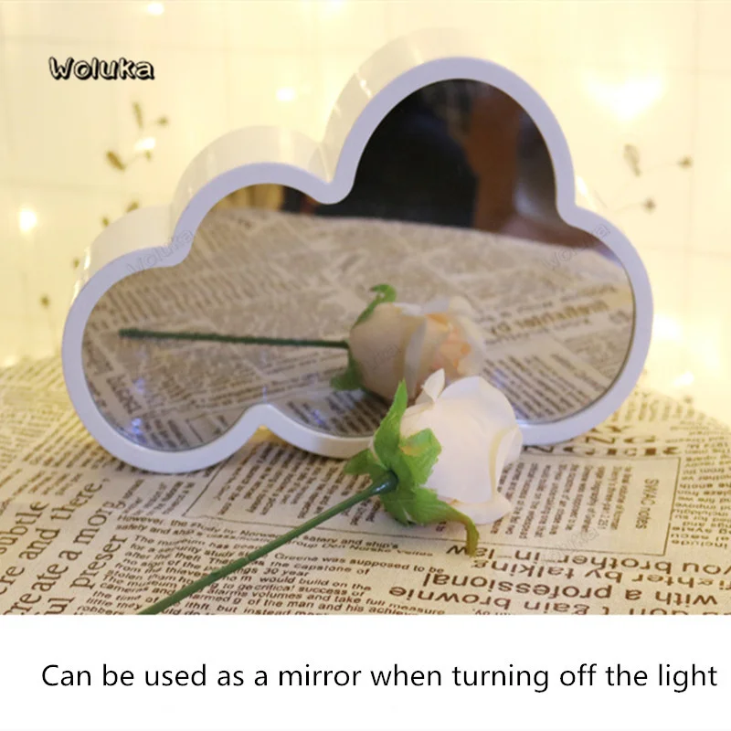 Светодиодный декоративный ночной Светильник ins love star в форме облака, зеркальный туннельный светильник, украшение для комнаты, прикроватная настольная лампа CD50 W05