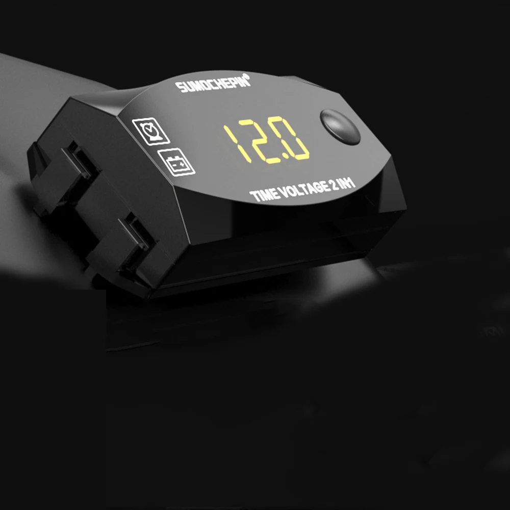 СВЕТОДИОДНЫЙ Автомобильный электронные часы Автомобильный светодиодный дисплей цифровые часы мотоциклетные часы приборной панели для автомобиля мотоцикла