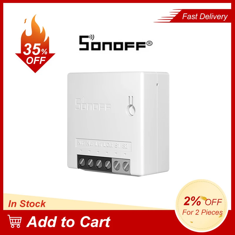 Смарт-переключатель Sonoff MINI R2 10 А двусторонний с поддержкой Wi-Fi | Электроника