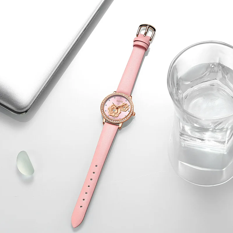 Fashion Watch Women Flower Waterproof Slim Simple for Girl Quartz Sports Clock Relogio Masculino New Reloj