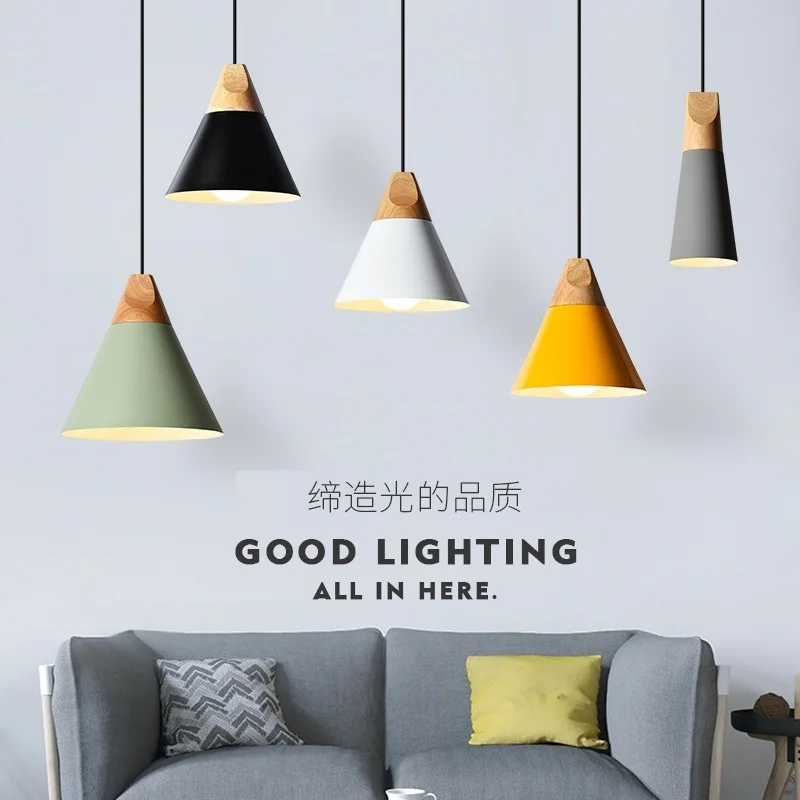 

modern luminaria wood Home Decoration E27 Light Fixture living room restaurant industrial lamp luminaria pendente