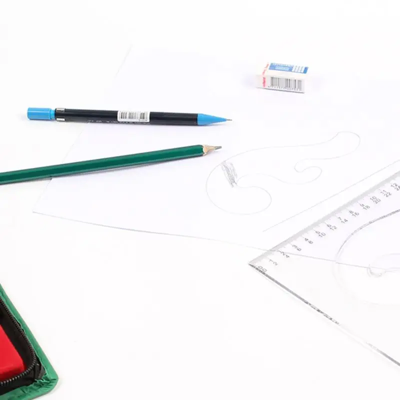 16 шт./компл. разработки компас набор для рисования Шаблоны карандаш школьные принадлежности