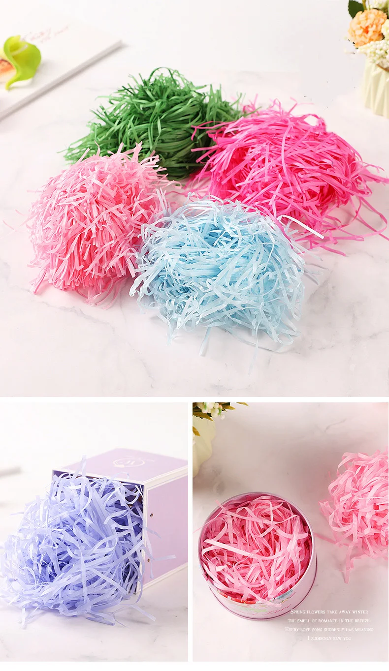 20/50g Paper Raffia Candy Boxes DIY Gift Filling Box Filler Material Colorful Shredded Crinkle Wedding Marriage Party Decoration 20/50g Paper Raffia Candy Boxes DIY Gift Filling Box Filler Material Colorful Shredded Crinkle Wedding Marriage Party Decoration