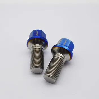 

High performance light weight burnt blue color ball seat Gr.5 titanium lug bolts M14*1.5*28mm for Mercedes-Benz
