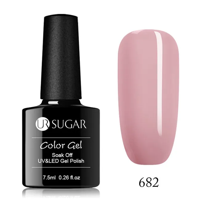 Ur Sugar 7,5 мл голографический сияющий блеск темно-коричневые блестки для дизайна ногтей замочить от УФ светодиодный гель для ногтей маникюрный лак - Цвет: 682