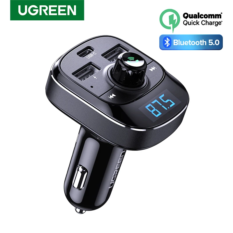 

UGREEN FM Transmitter Bluetooth Handsfree FM Modulator PD Car Charger Quick Charge 4.0 3.0 Fast USB Type C Charger for iPhone 11