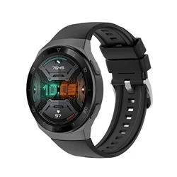 Silicone Replacement Strap 22mm for Smartwatch - Durable and Adjustable Watch Band Bracelet (BK)