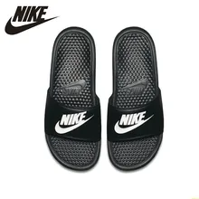 Nike BENASSI JDI женские тапочки унисекс Comfortab Черные Спортивные Тапочки противоскользящие сандалии Новое поступление#818736