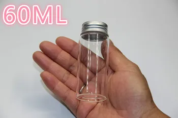 

500PCS 37*80mm 60ml Glass Bottles Wishing Bottle Empty Sample Storage Jars With Gold/Silver Cap Wedding Decoration Glass Bottle