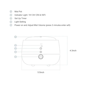 

Smart Aroma Diffuser Home Air Humidifier Essential Oil Aromatherapy Diffuser Air Purifier 110-240V Uk Plug
