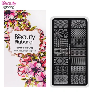 

BeautyBigBang Stamping Nail Art Plate 6*12cm 3D Stainless Steel Summer Flower Geometry Nail Art Mold Template BBB XL-004