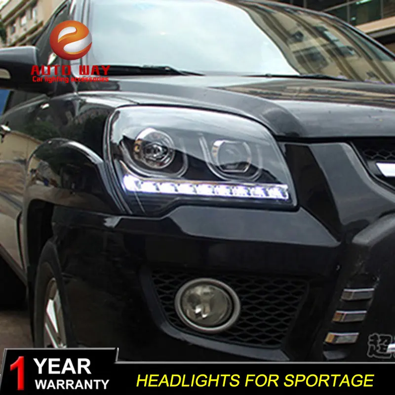 Чехол для автомобильных фар Kia Sportage фары 2009 2011 светодиодный DRL Объектив