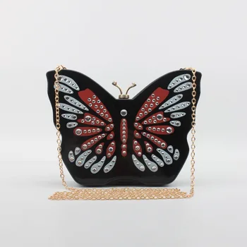 

New Personality Butterfly Evening Bag Crystal Rhinestone Wedding Bag Women Clutch Handbags Ladies Shoulder Bag Party Purse