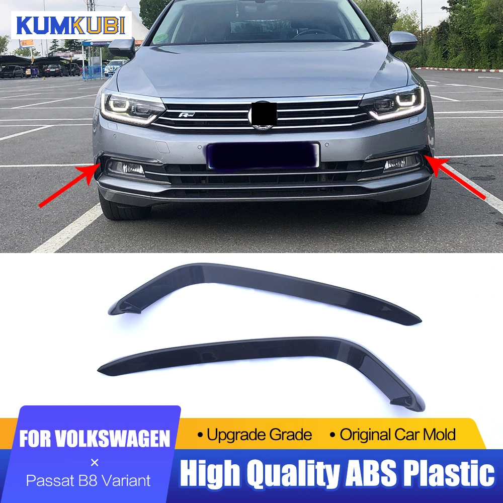 For Volkswagen Passat Variant 2017 2018 2019 2020 Abs Black Exterior Headlight Eyebrow Cover Trim Front Light Lamp Frame - Chromium Styling - AliExpress