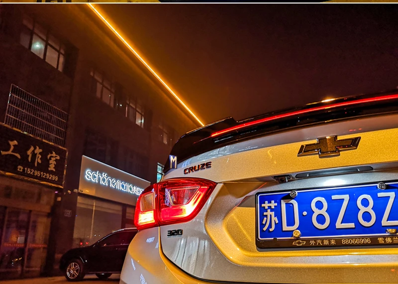 Для спойлер Cruze ABS материал заднее крыло автомобиля праймер цвет задний спойлер для Chevrolet Cruze светодиодный спойлер
