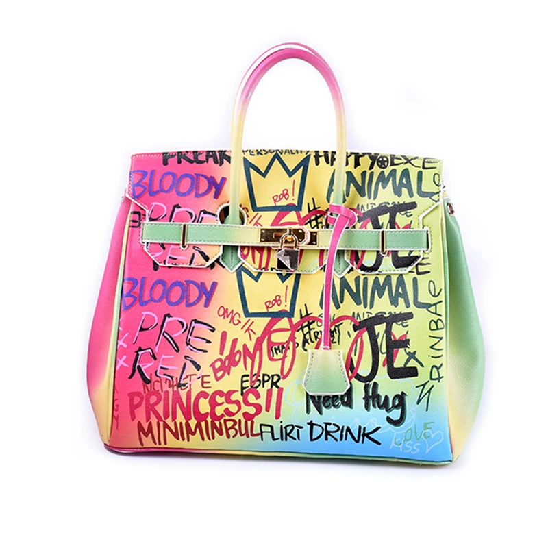 

Nice Colored Drawing Fashion Designer Bags Women Handbags Graffiti Bag for Girls