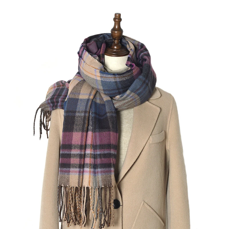Bufanda clásica a cuadros escoceses para hombre y mujer, cálida de invierno a la moda, bufanda informal de imitación de Cachemira, 2022|Sets de bufandas de mujer| - AliExpress