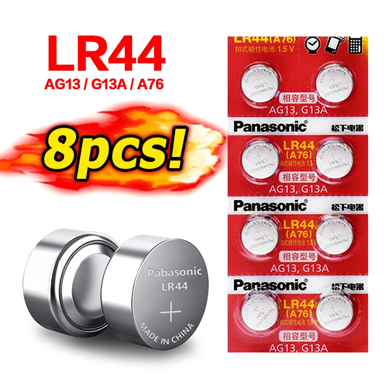 8 шт AG13 Батарея G13A 357 LR44 монета кнопочная ячейка 1 5 V 120mA щелочные батареи для