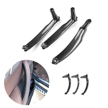 

For BMW X5 X6 E70 E71 2008 2009 2010 2011 2012 2013 3pcs Carbon Styling Car Interior Door Handle Pull Cover