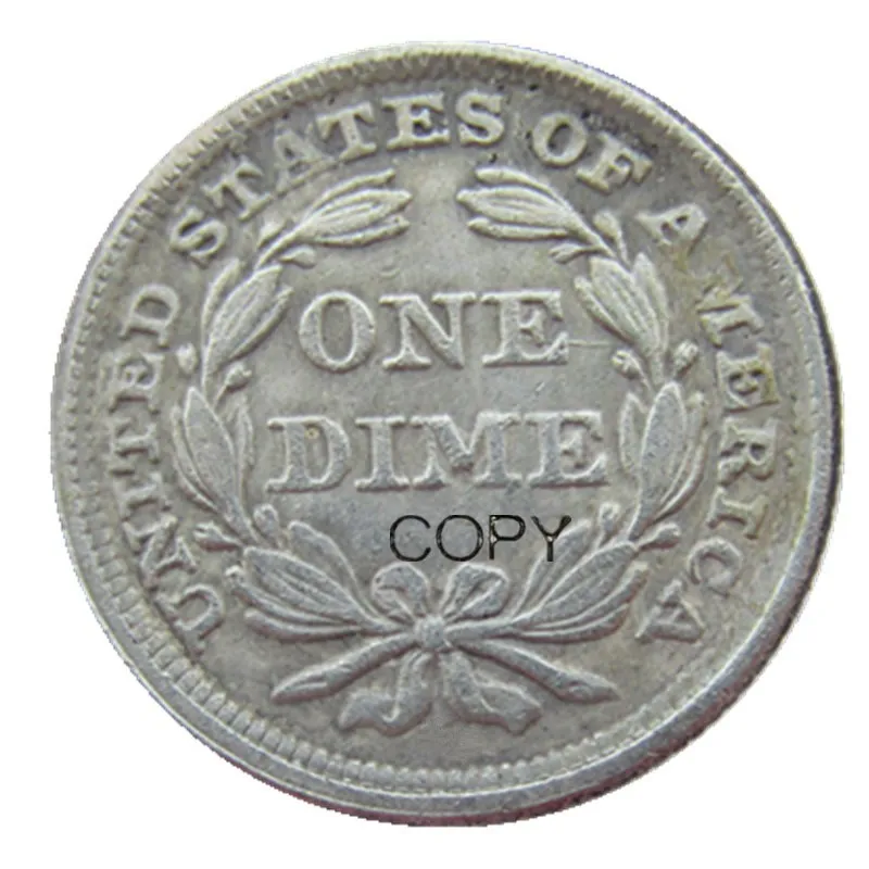 США свободы сидя Dime 1853 P/S посеребренные копии монет - Цвет: P