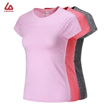 Для женщин топ для занятий йогой быстросохнущая Breathabl Спортивная, с коротким рукавом спортивные футболки фитнес, тренажерный зал тренировки Женский Спортивная одежда для йоги