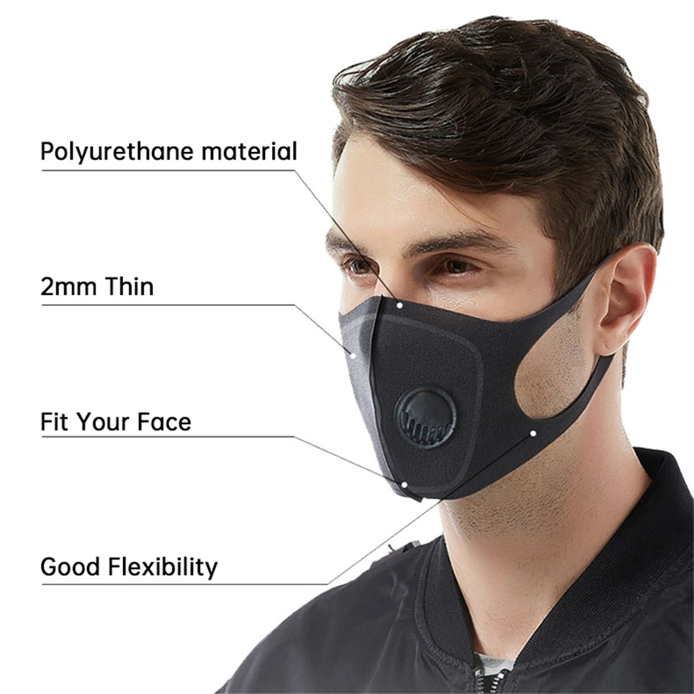 

Cotton PM2.5 Black mouth Mask anti dust mask Activated carbon filter Windproof Mouth-muffle bacteria proof Flu Face masks Care