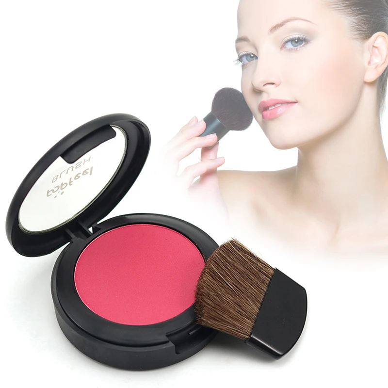 

2 Colors Brand New Women Blush Palette Long Lasting Makeup Face Cosmetics Blush Powder With Mirror Makeup Brush TSLM2